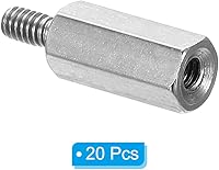 Vista 3 de PATIKIL M2x9mm+0.157 in Macho-Hembra Hex Standoff, paquete de 20 tornillos de acero inoxidable para placas base, cajas de computadora, placas