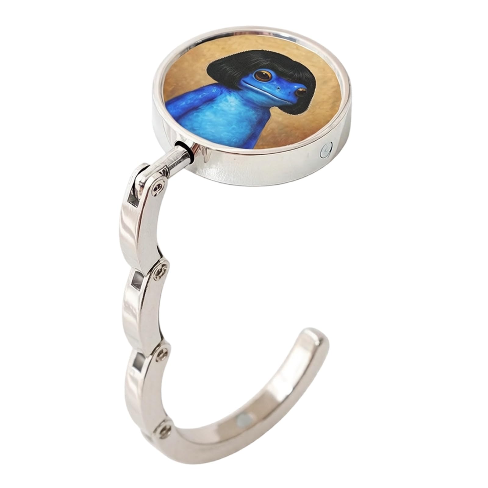 Sbshiouu Blue Frog Round Foldable Table Hook Alloy Metal Hanger For Bags And Accessories With Nonslip Base Design Hanger Bag Hook