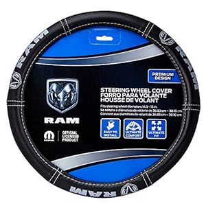 Plasticolor 006697R25 Ram Deluxe Elite Steering Wheel Cover – Gray Logo