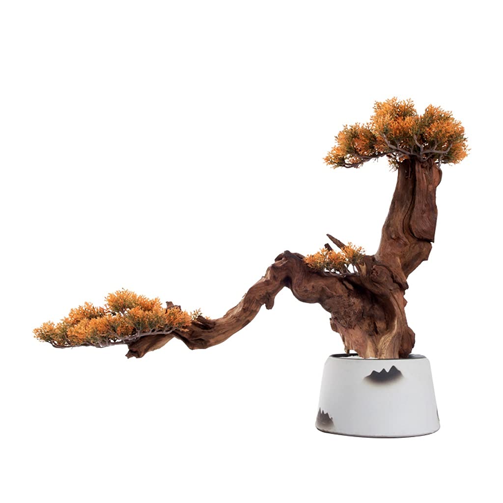 IUokLU Tree Fake Plant Artificial Welcoming Pine Bonsai Trees Ceramic Flower Pots Silicone Conifers Simple and Natural Fake Plants Used for Living Room and Office Decoration. Potted Tree Artificial
