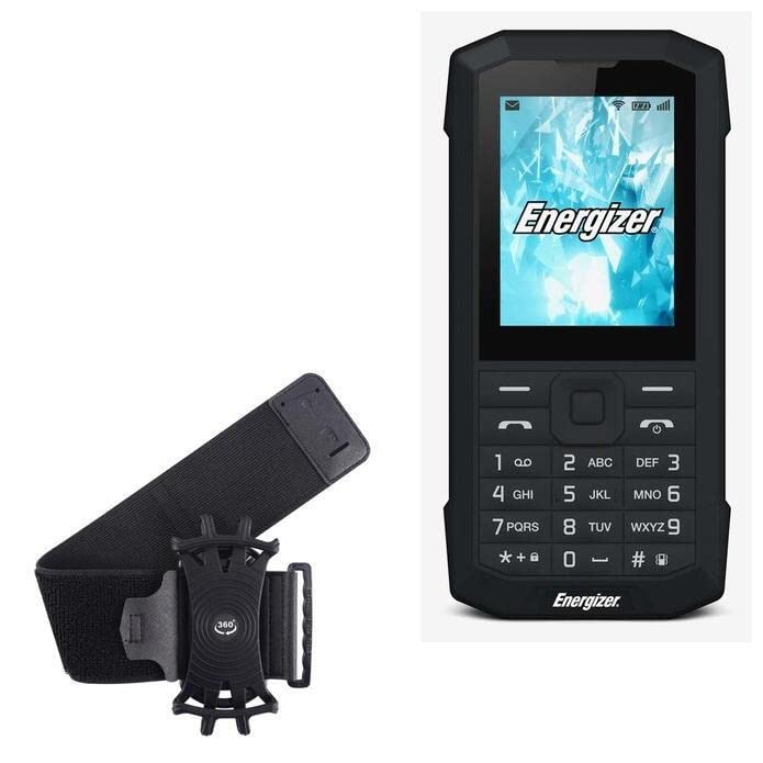 BoxWave Holster Compatible with Energizer Energy 100 (2017) - ActiveStretch Sport Armband, Adjustable Armband for Workout and Running - Jet Black