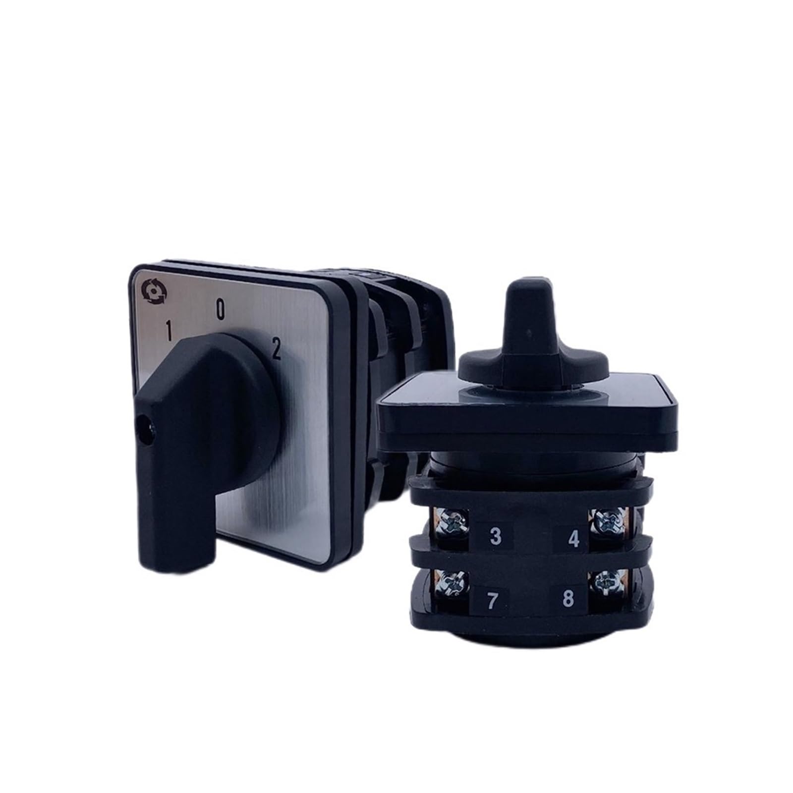QRUYHBAJU YMW27-32A/63A Rotary Cam Switch ON-Off-ON Three Positions 1-3 Poles Silver Contact Changeover Selector(32A 4 Poles)