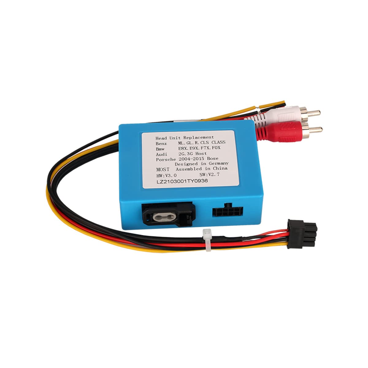 PC001 Adattatore MOST Fibra Ottica per Mercedes-Benz R/ML/CLS/SLK, BMW Audi Porsche Bose Harman Kardon, Interfaccia Autoradio, supporta amplificatore originale, Plug & Play, installazione semplice