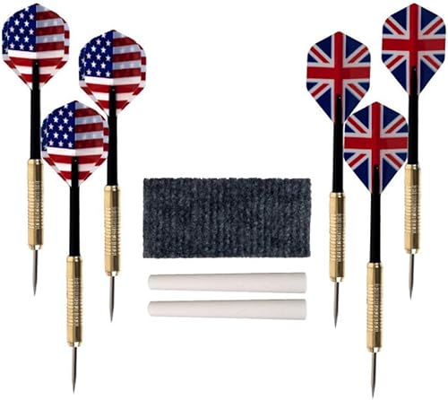 Vista 6 de Dart Board Cabinet Set with 18-inch Dartboard, 6 Steel-Tip Darts, and Chalkboard Scoring for Game Rooms, Man Caves, and Home Bars by Trademark Poker