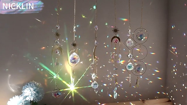 4 Pcs Sun Catcher,Acchiappasole Cristallo,Sun Crash Crystal Lustress