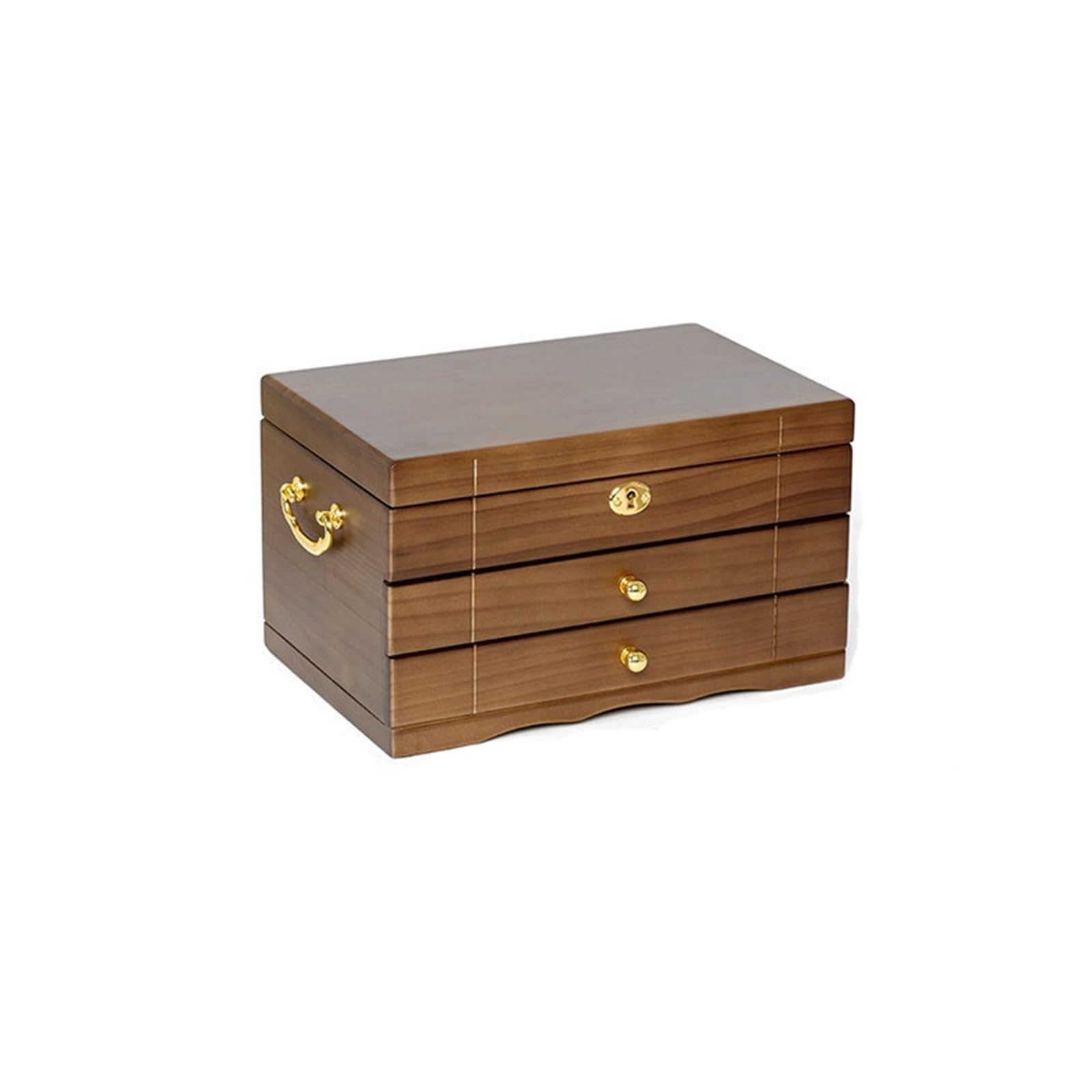 CLQYXRMVC Jewelery Box 3-Tier Wooden Jewelry Box Luxury Case For Necklaces, Earrings, Rings, And Accessories Jewellry Organizer Case