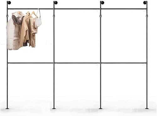 SERENITA Perchero industrial de tubería barra colgante para armario montado en la pared multiusos