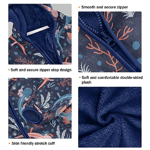 Cartoon Axolotl Boys Fleece Hoody Jacket Zip Up Coat Warm Fall Winter Plush Jacket Long Sleeve Outerwear3