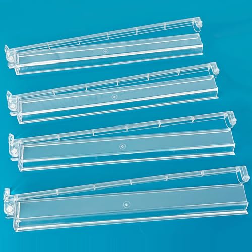 DNB Mahjong Rack Pusher Set - 4 Transparent Acrylic Mahjong Rack with Built in Pushers Set - Clear