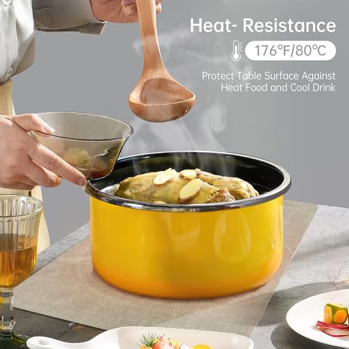 KitchenBoss Placemats Coaster Sets 6: Place Mats for Table Dinner Mat Set of 6, 43 * 30cm Dual-Sided Washable Non-slip Heat Vinyl Placemat for Kitchen Dinning Restaurant - Image 3