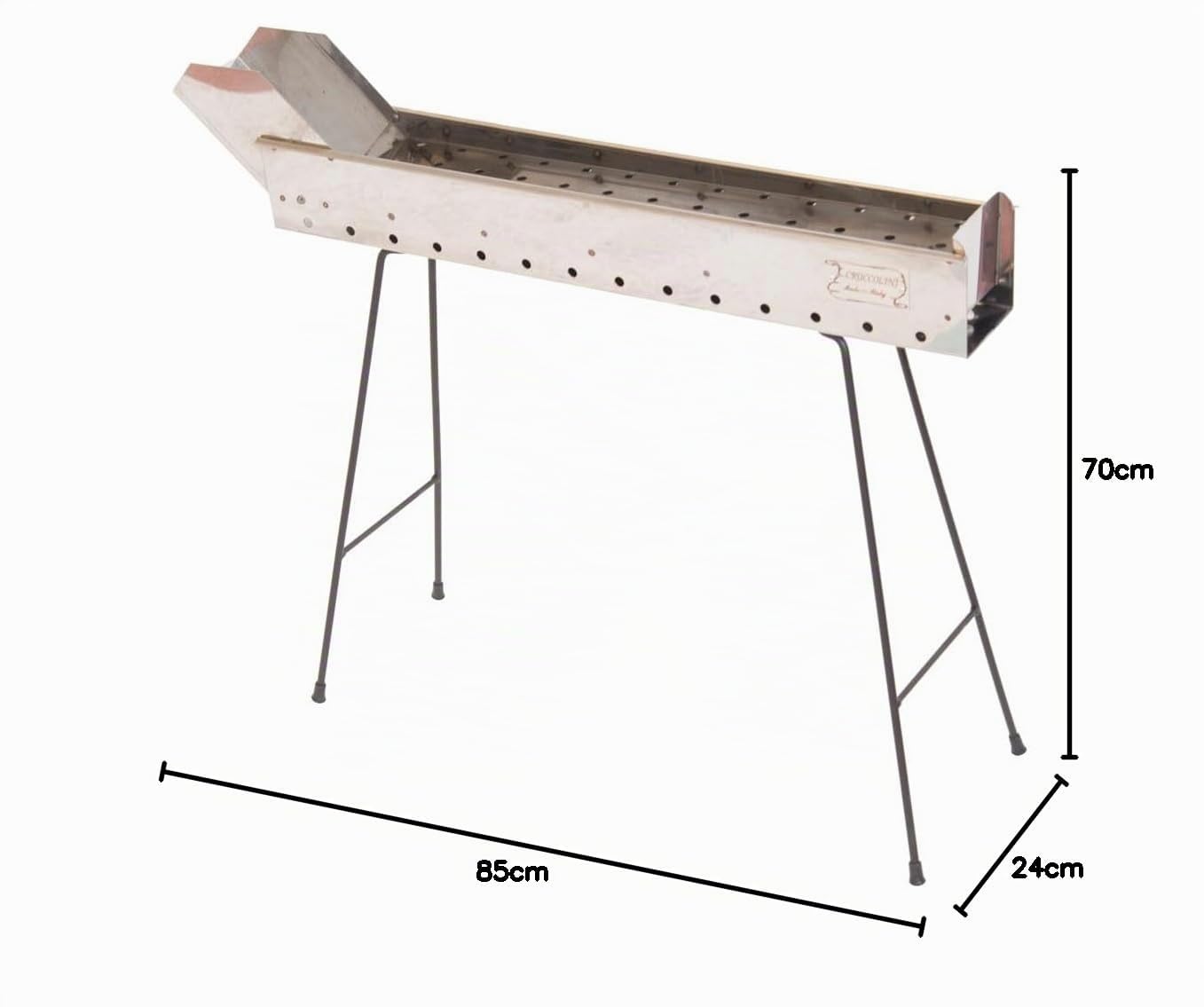 CRUCCOLINI ba175 Barbecue arrosticini à Charbon, Argent, 73 x 24 x 65 cm