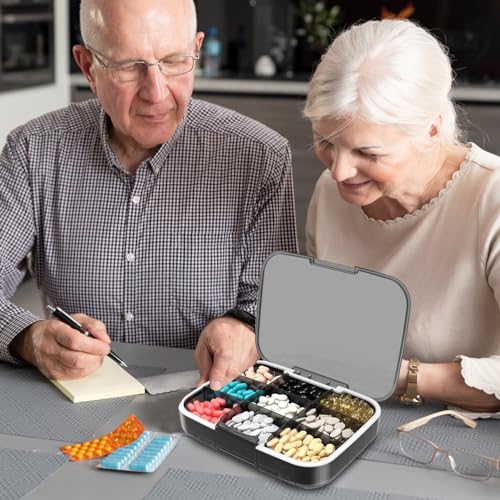 Pilulier à 9 compartiments avec cloison amovible boîte à comprimés - 4