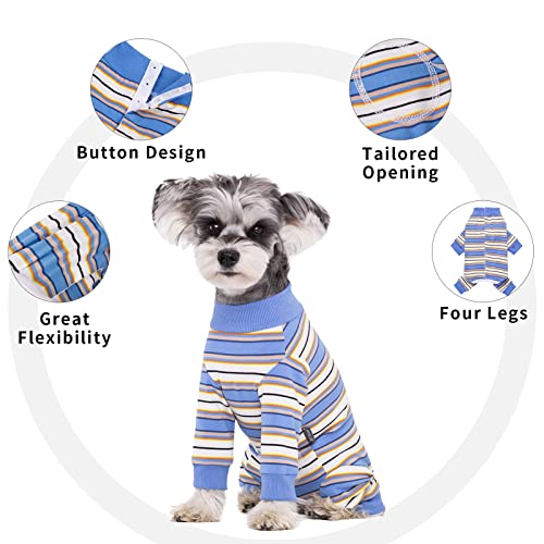 Image of Dog Surgery Recovery Suit for Small Dogs, 4-Legged Dog Onesie After Surgery with Back Snaps, Breathable Cotton Spay and Neuter Bodysuit for Female and Male Dogs