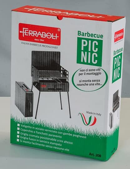 Ferraboli Barbecue a Carbone Carbonella Portatile a Valigetta 52x30x73 cm PIC Nic