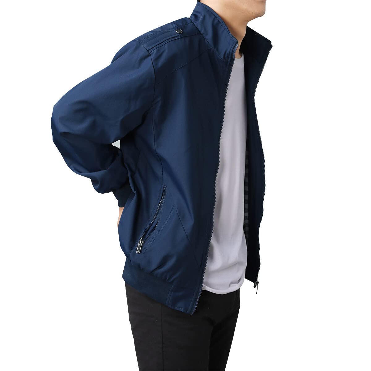 YOUTHUP Chaqueta de Verano Ligera para Hombre Estilo Informal Estilo Bomber de Transición