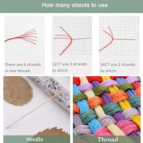 Image of WZWTYSM Stamped Cross Stitch Kits, Full Range of Embroidery Starter Needle tip Kits, Cross Stitch Stamped Pattern, 11CT Pre-Printed Fabric DIY Handmade by Adults Gift, 16x20 inches - Giraffe Pattern