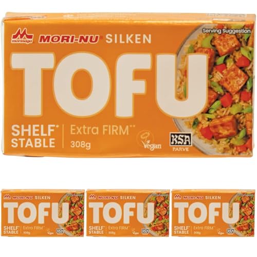 MORI-NU Tofu extra firme elaborado a partir de soja - 1 x 308 g (Paquete de 4)