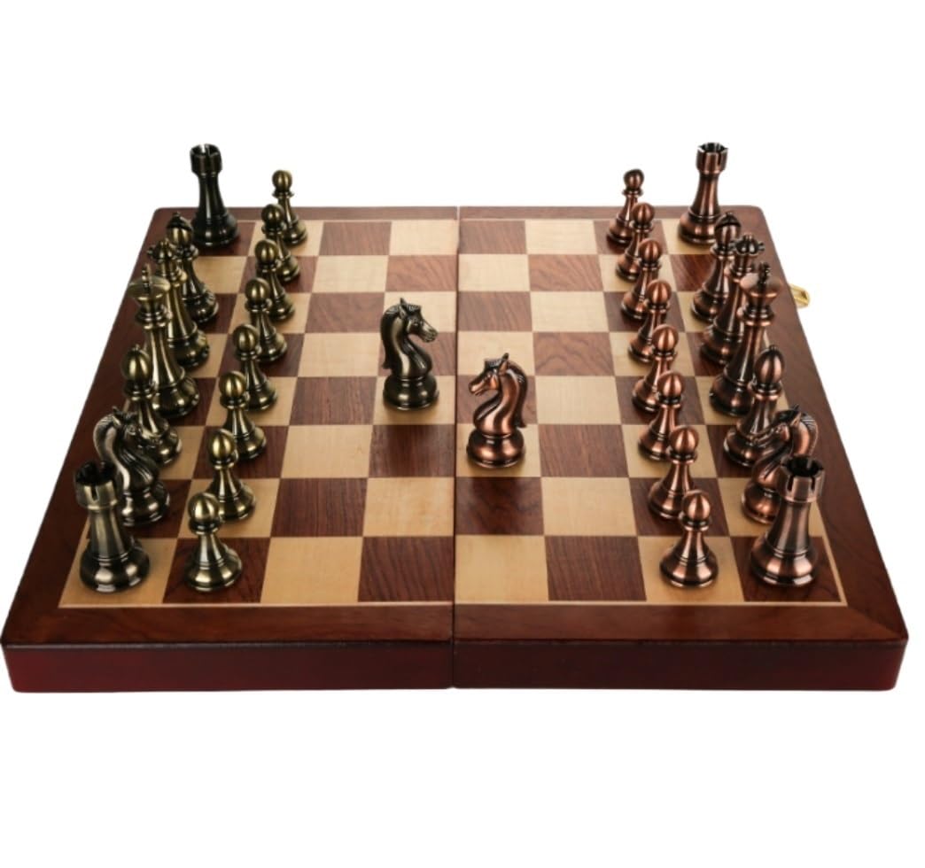 Juego Ajedrez Juego De Ajedrez Tablero Piezas Viaje con Almacenamiento Portátil Plegable para Estrategia Familia(52 * 52cm)
