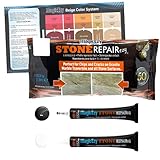 MagicEzy Stone Repairezy (Black/White Kit): Stone Fix - Repair Chipped and Cracked Granite Tiles and Countertops Fast - Marble, Granite and Travertine Repair Kit - Super Strong
