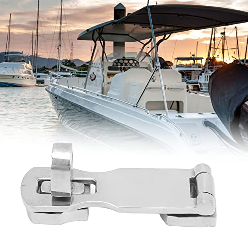 Image of Marine Grade Stainless Steel Heavy Duty Door Hasp with Turning Padlock Eye Mount, Swivel Safety Hasp, Rust Resistant Hasp Safety Padlock Clasps for Cabinets, Chests Or Doors with Screws