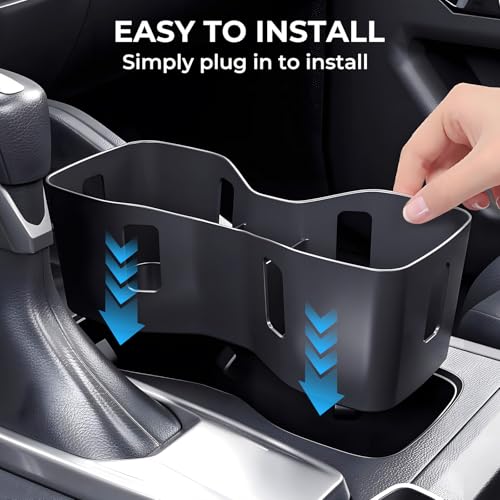 Image of Center Console Cup Holder Inserts for Nissan Frontier 2026 2025 2024 2023 2022, Interior Accessories TPE Cup Holder for 2022-2026 Frontier, Black