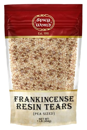 Frankincense Resin Tears Pea Size 1 LB (16oz) Bag - Pure Gum Olibanum Biblical Resin Fragrance Church Incense - by Spicy World