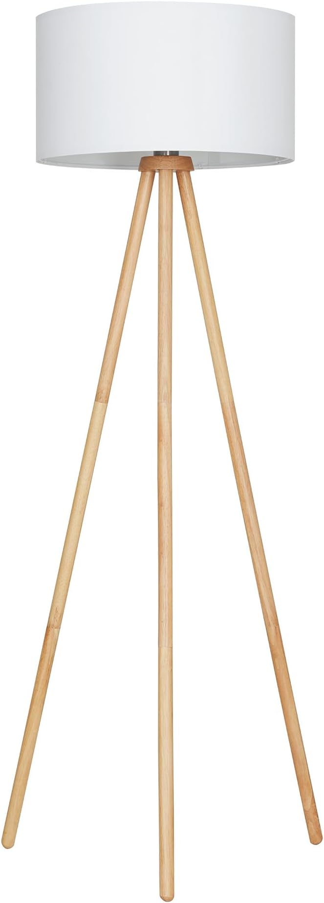 Briloner Briloner Leuchten - staande lamp, woonkamerlamp, stoffen kap in wit, E27, incl. snoerschakelaar, 455x1.480mm (DxH) photo 1