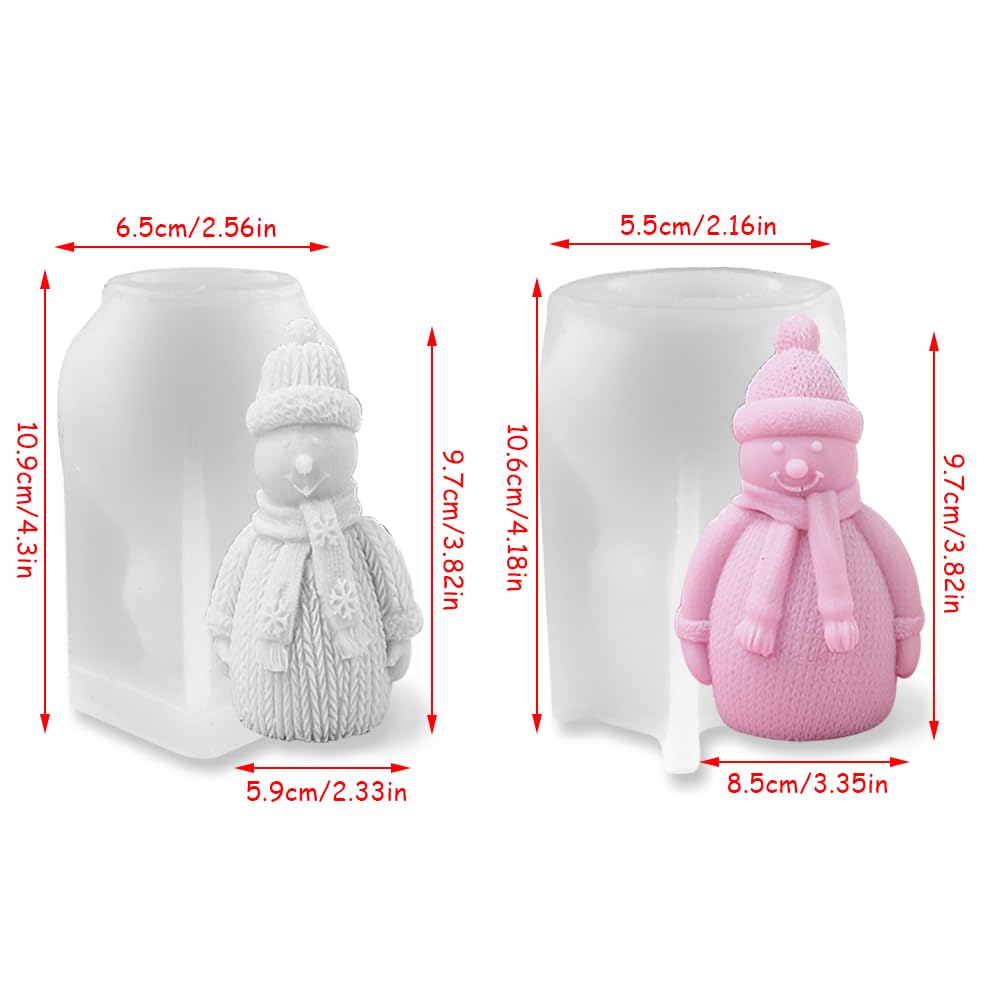 2 Moules En Silicone Bonhomme De Neige Pour Noël – Pour Résine, Bougies, Savons Et Décorations DIY - 4