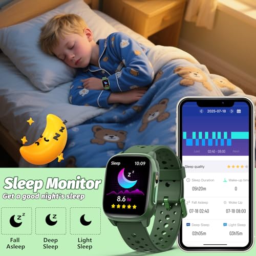Kids Watch with 140 Sports Modes, 1.5" Kids Fitness Tracker, Smart Watch kids, No APP/Phone Required, Sleep Monitor, Heart Rate, Puzzle Games, IP68 Waterproof, Gifts for Girls Teens Aged 6-154