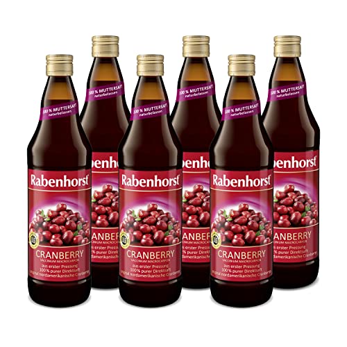 RABENHORST - Cranberry Muttersaft 6er Pack (6 x 700ml). 100 % purer Cranberry-Direktsaft aus erster Pressung aus sorgfältig ausgewählten, original nordamerikanischen Cranberrys von bester Qualität