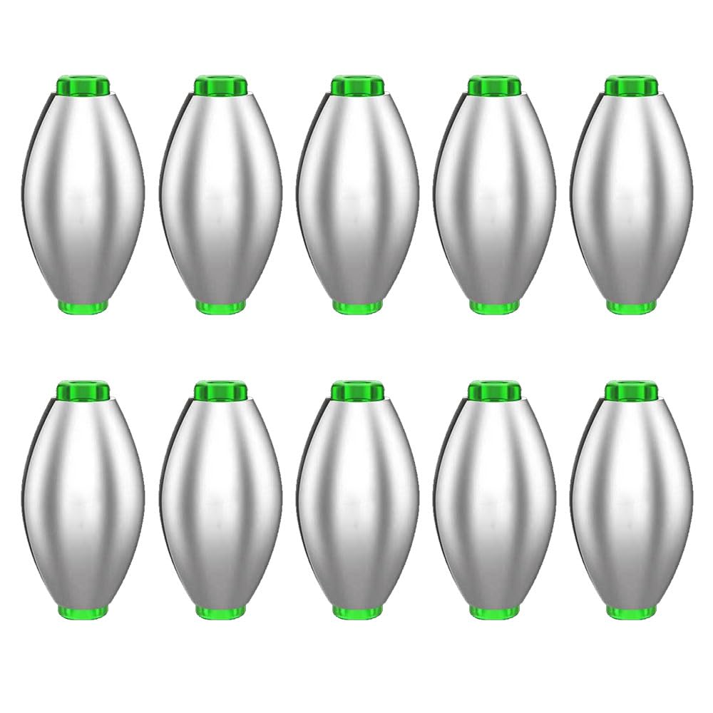 10Pcs Oval Shaped Sinkers with Plastic Core, Casting Fishing Weights, Counterweight Block for Saltwater and Freshwater Fishing(25g / 0.88oz)