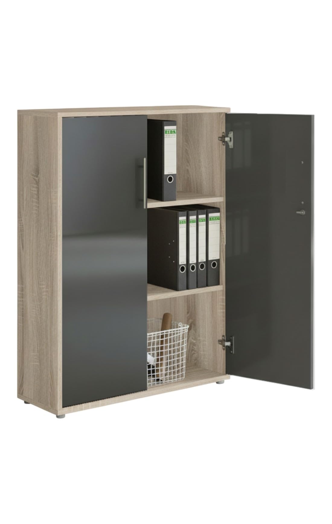 TABOR PRO Set 4 Eiche Sonoma anthrazit Hochglanz Büromöbel