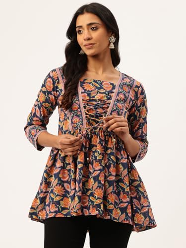 Image of Princess Cut Top for Women - 3 /4 Sleeves with Front Drawstrings (S-XXL)