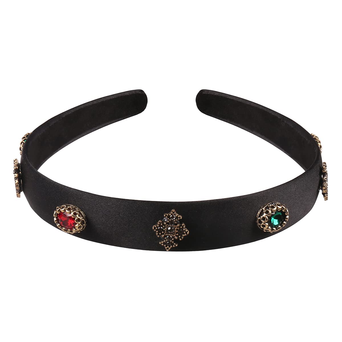 YARN & INK Rhinestone Crystal Headbands for Women Girls Fashion Beaded Bling Hair Accessories Vintage Christmas Gift Non Slip (Black B)