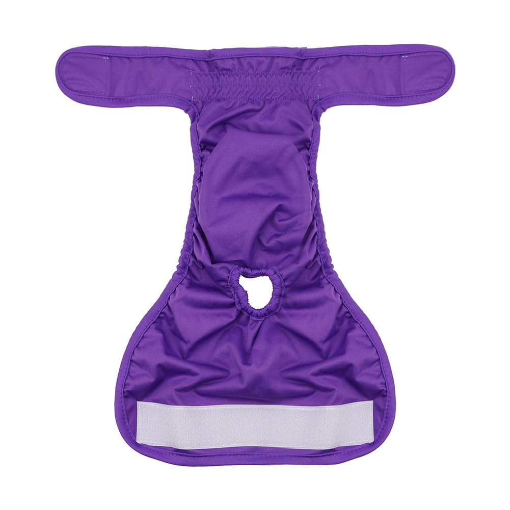 Treer Dog Nappies Female Breathable Soft Absorbent Pet Diapers Comfortable Puppy Sanitary Pants Durable Washable Period Pants for Pet Incontinence/Long Travels (S,Purple)