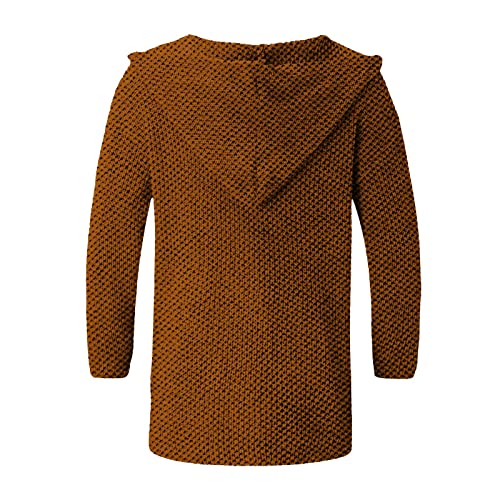 Mens Sweater Europe and America Men's Cardigan Solid Color Hooded High Neck Sweater Coat3