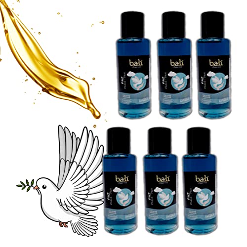 Bali fragancias Pack de Esencias al Aceite de Aroma Paz para Humidificador. Set de Ambientadores Frescos en Esencia para Difusor. Aceite Natural para Quemador de Aromaterapia. 50 ml. 6 Unidades