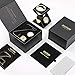 MUTUW Business Gifts Stylish All-Metal Desktop Round Clock Pen Pencil Holder Decorations in Luxury Gift Box Perfect for Home Office Decoration - Black