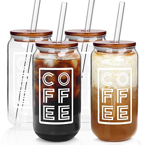 Iced Coffee Cup Beer Can Glass With Lids And Straw Drinking Glasses Glass Cups Glass Coffee Cups Glass Tumbler Mixed Drinkware Sets To Go Coffee Cups Travel Coffee Cup Clear Coffee Cups #TOP8