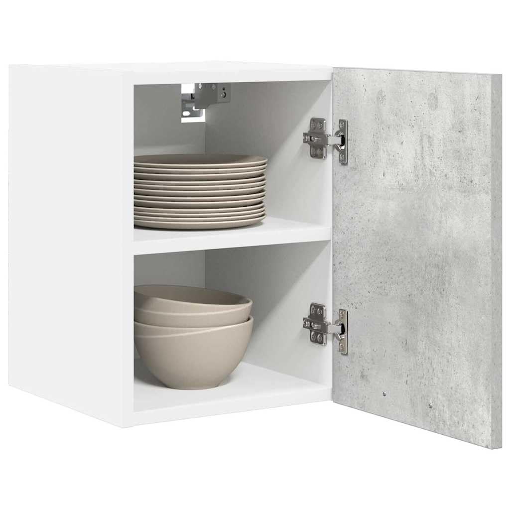 Armoire suspendue 2 pcs gris béton et blanc 30x31x40 cm vidaXL pour un rangement moderne