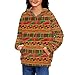 AmzPrint Girls' Fashion Hoodies Sweatshirts Long Sleeve Funny Pullover Activewear African Kente Tribal Print Print Yellow Hoodies For Girls