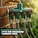 Garden Hose Splitter 4 Way - Heavy Duty Water Hose Manifold with Shut-Off Valves - Outdoor Faucet Divider and Spigot Connector for Garden, Lawn, or Patio Use - Durable Brass Pipe Splitter - Classic