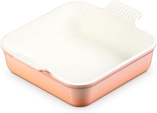 Le Creuset Stoneware Heritage Square Baking Dish, 3qt., Peche