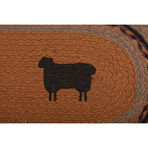 VHC-Brands-Primitive-Tabletop-Kitchen-Heritage-Farms-Sheep-Oval-Jute-Runner-13×48-Mustard-Tan-Yellow VHC Brands Primitive Tabletop Kitchen Heritage Farms Sheep Oval Jute Runner 13×48 Mustard Tan Yellow