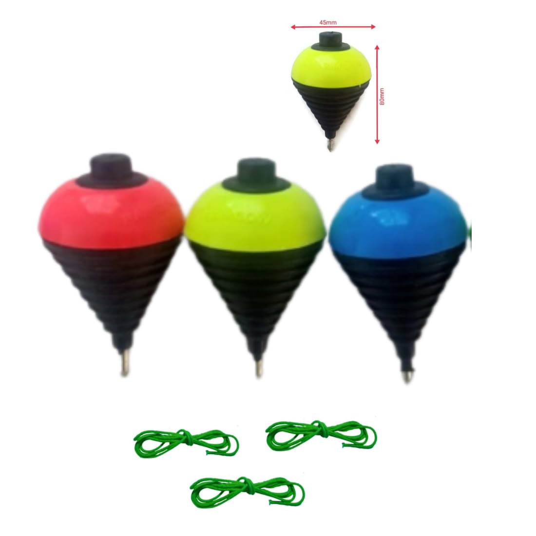 Plastic Spinning Lattu with Thread I Bambaram I Traditional Indian Game I Outdoor Games I Fun & Therapeutic I Toys for Kids & Adults - Multicolor (Pack of 3)