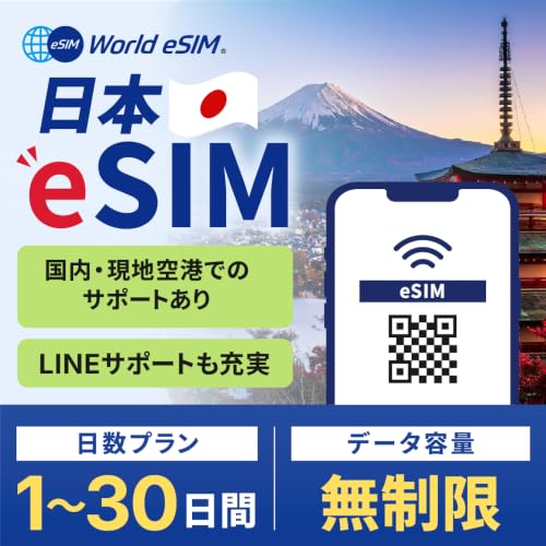 �yWorld eSIM�z ���{ esim 1���� �����f�[�^�ʐM ������ ���K�i sim �i�L������ : �w��������60���j