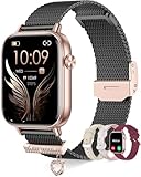 Erkwei Orologio Smartwatch Donna con 4 Cinturini Effettua/Risposta Chiamate 1,83' Orologio Donna Contapassi SpO2 Cardiofrequenzimetro Sonno 110+ Sportive Smart Watch per iPhone Android