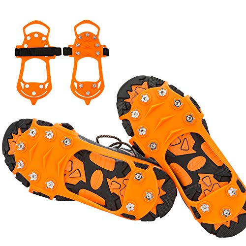JTENG Steigeisen Schuhspikes Silikon Edelstahlnagel Ice Klampe Schuhkralle,Schuhkrallen mit Anti Rutsch Eisspikes für High Altitude Wandern EIS Schnee für Wandern Bergschuhe Stiefel usw.