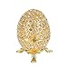 QIFU Small Golden Easter Egg Decorative Trinket Box Hinged Unique Gift for Family