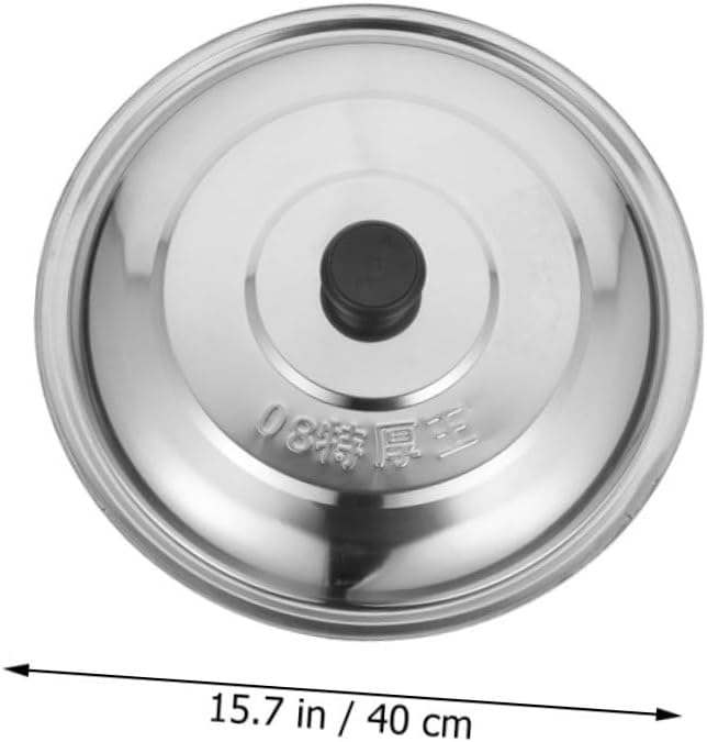 Cabilock Stainless Steel Frying Pan Lid Thickened Round Pot Cover for Household Cookware Universal Fit Easy to Clean Suitable for Sizes